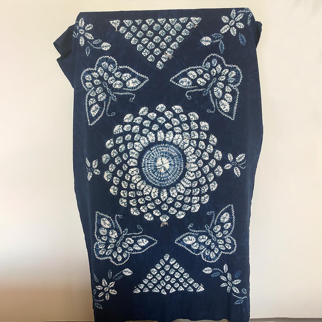 手染め 藍染 布 生地 手絞り 一点物 インテリア 雑貨用