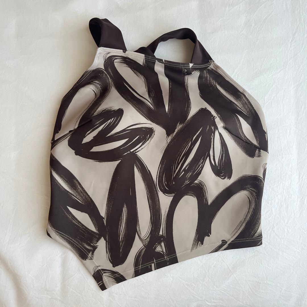 SUKALA ハートプリント ホルターネックブラトップ ベージュゴールド　S