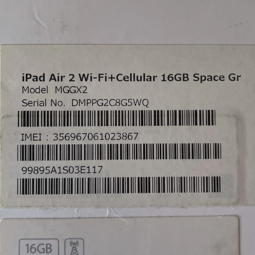 iPad Air 2 Wi-Fi+Cellular 16GB SIMフリー