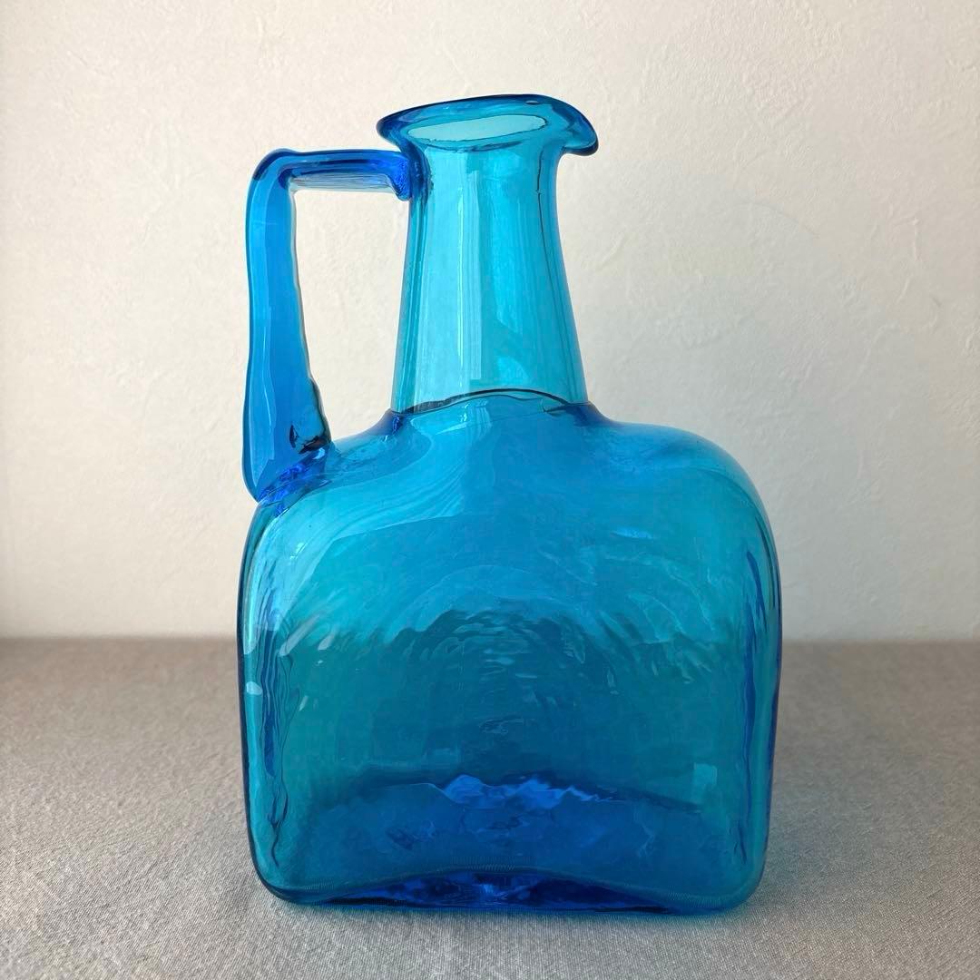 倉敷ガラス　片手付花瓶　花瓶　瓶　吹きガラス