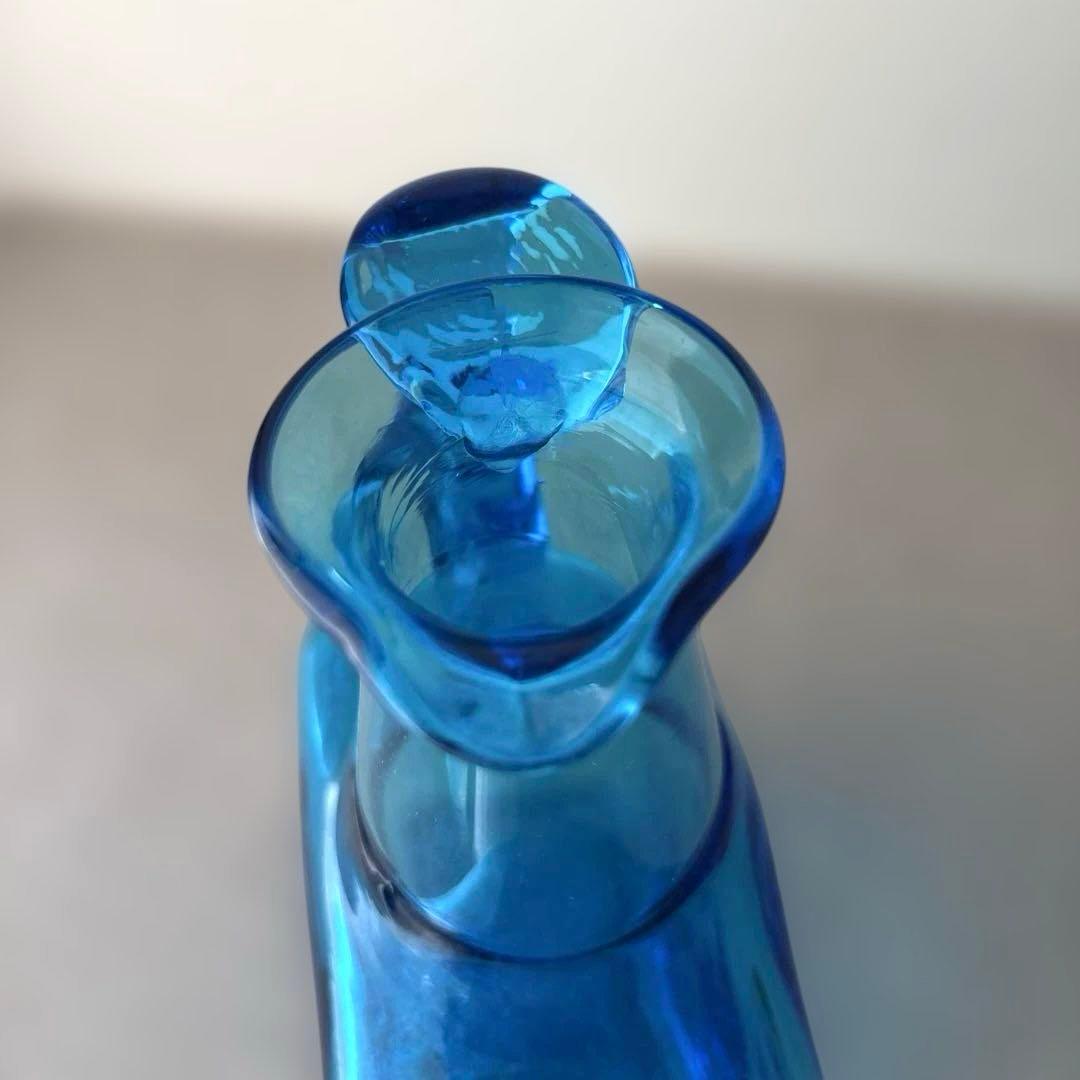 倉敷ガラス　片手付花瓶　花瓶　瓶　吹きガラス