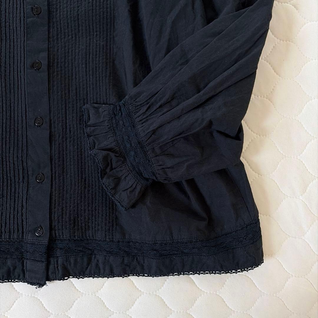 【24SS】BEARDSLEY リバーレースヨークブラウス　ブラック