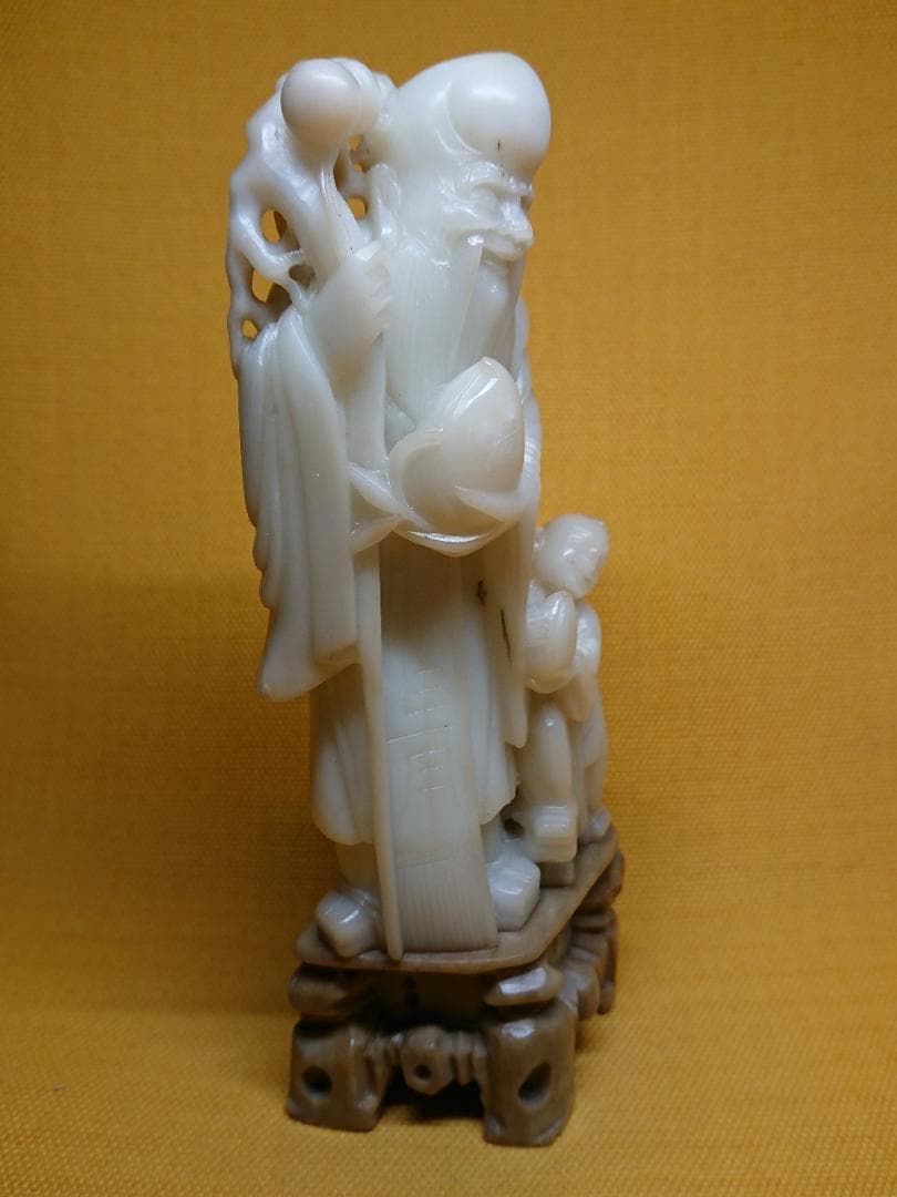 人形　天然石　彫刻　古玩　骨董　置物　インテリア　工芸品　美術品　A3423