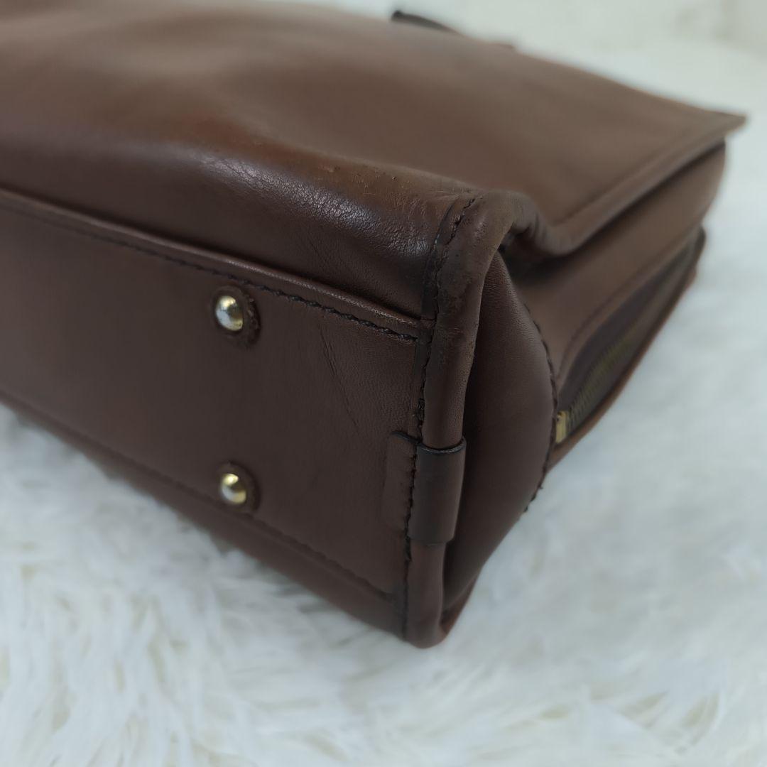 ✨美品✨ タケオキクチ ブリーフケース オールレザー 2way 1層 茶色