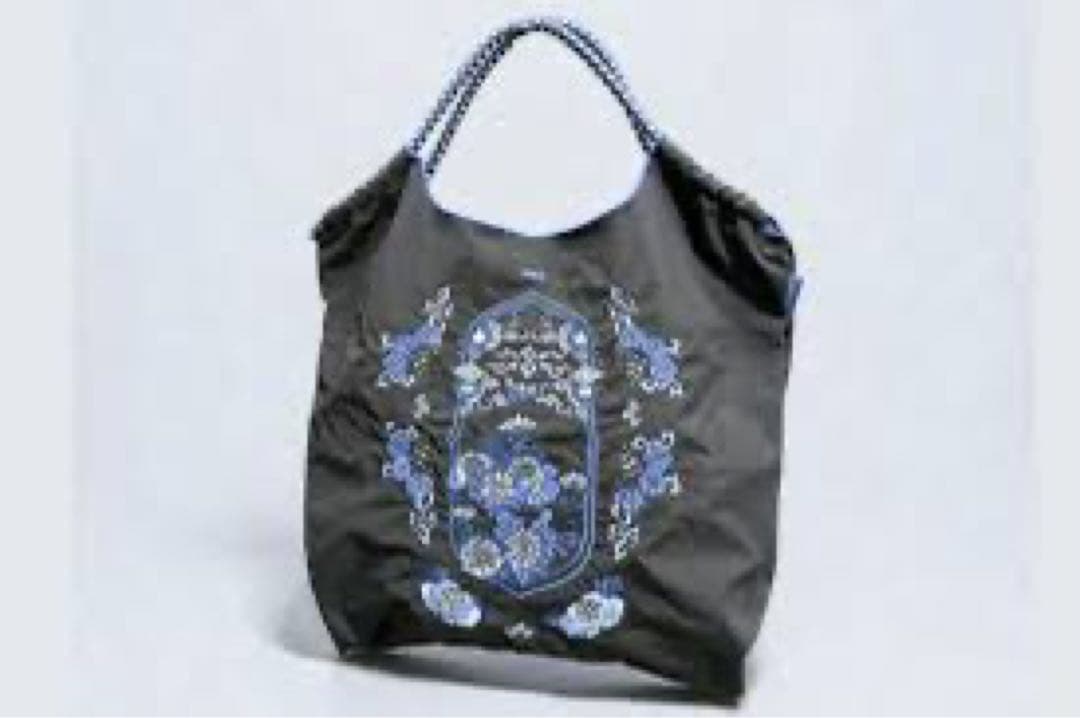 Ball＆Chain 深川製磁 BC 花柄 BLACK M エコバッグ