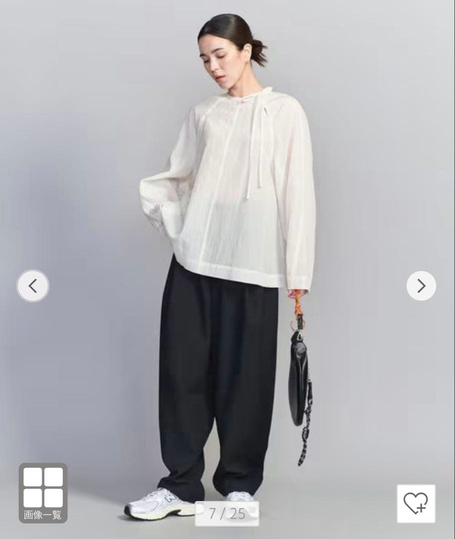 キュプラ リボンタイノーカラーブラウス