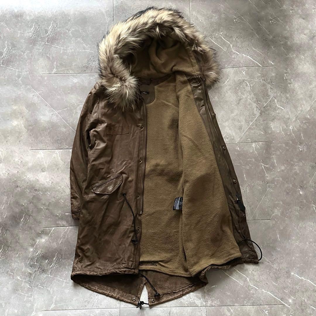 sisii ウォッシャブルレザー モッズコート サイズXXS ブラウン 日本製