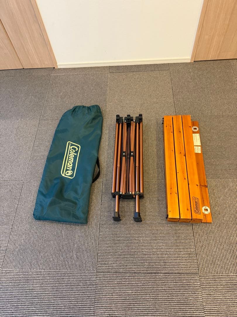 【美品・おまけ付】コールマン ナチュラルウッドロールテーブル クラシック110