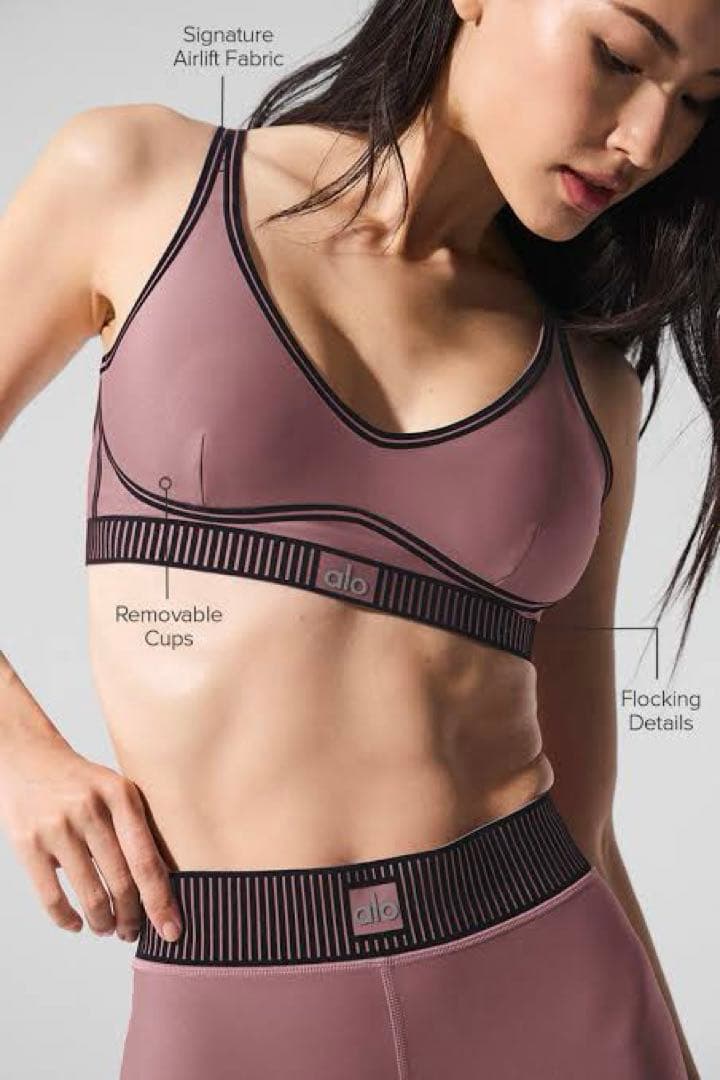 Alo Yoga セットアップ ピンク XS Airlift Line Up