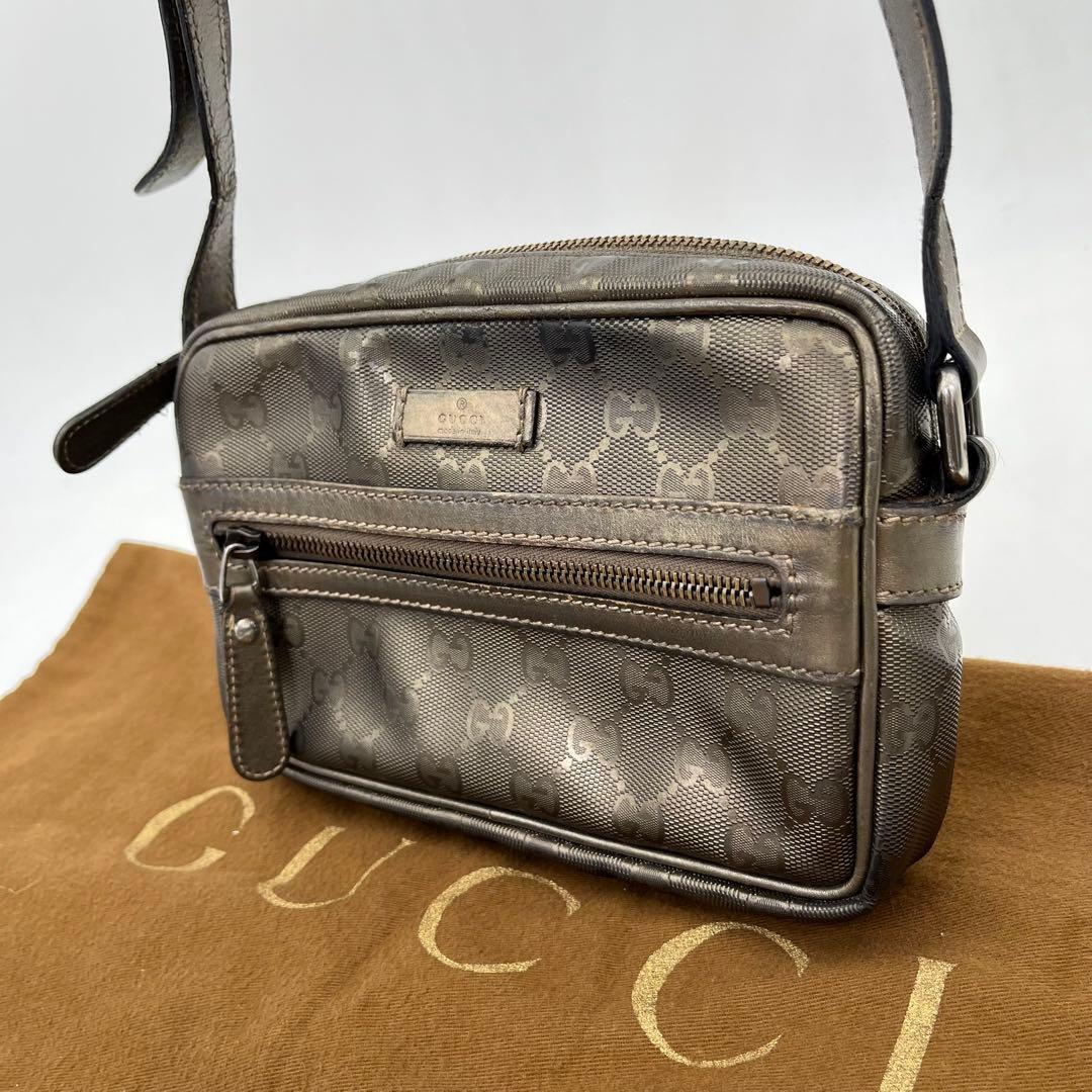 GUCCI ショルダーバッグ ポシェット 斜めがけ GGインプリメ ロゴ PVC