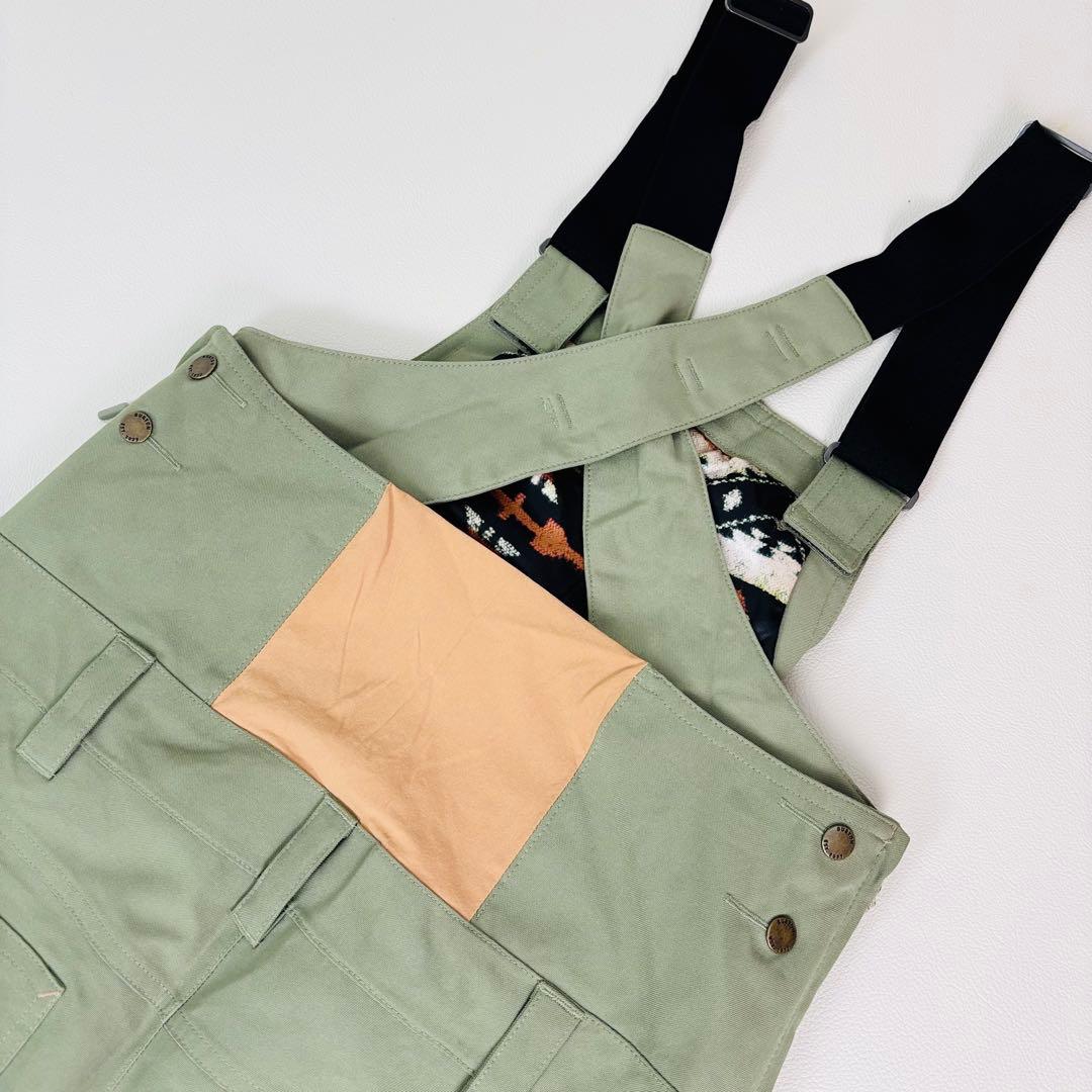 2460 バートン ビブパンツ カーキ 裏地付き つなぎ