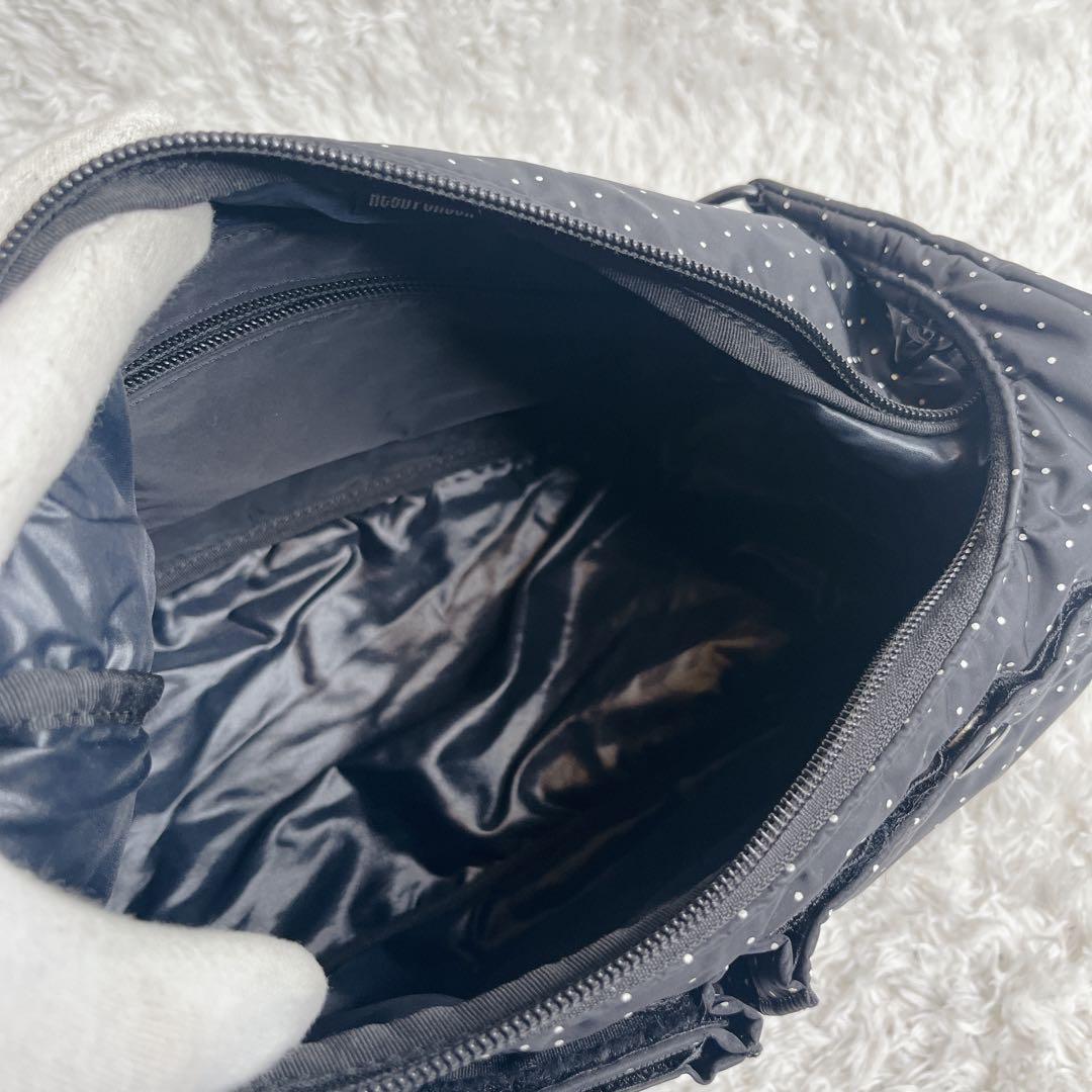 HEAD PORTER BLACK BEAUTY ドット ショルダーバッグ 黒