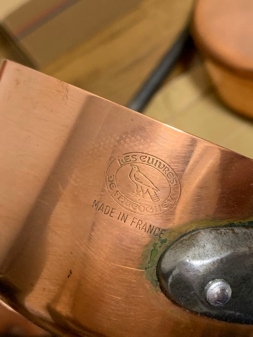 【ケヴィン】フランスアンティーク　銅製片手鍋 14cm ソースパン