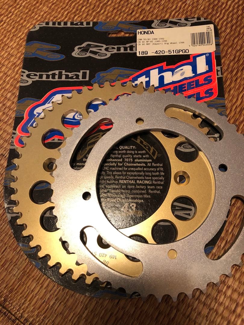 CRM50用　Renthalスプロケットとチェーンとステンレスクラッチケーブル