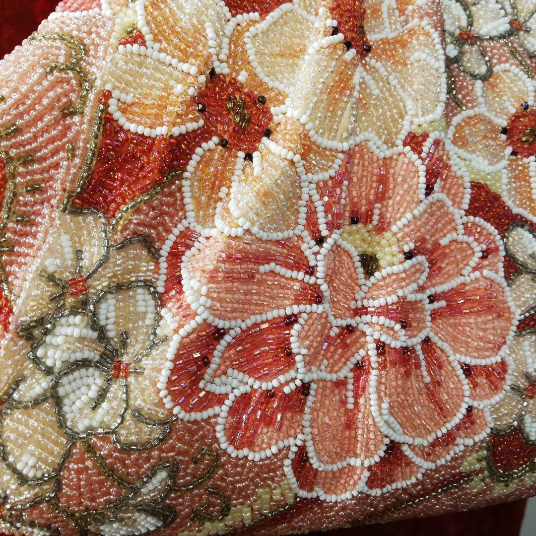 はしもと 花柄 豪華総ビーズ刺繍 ハンドバッグ