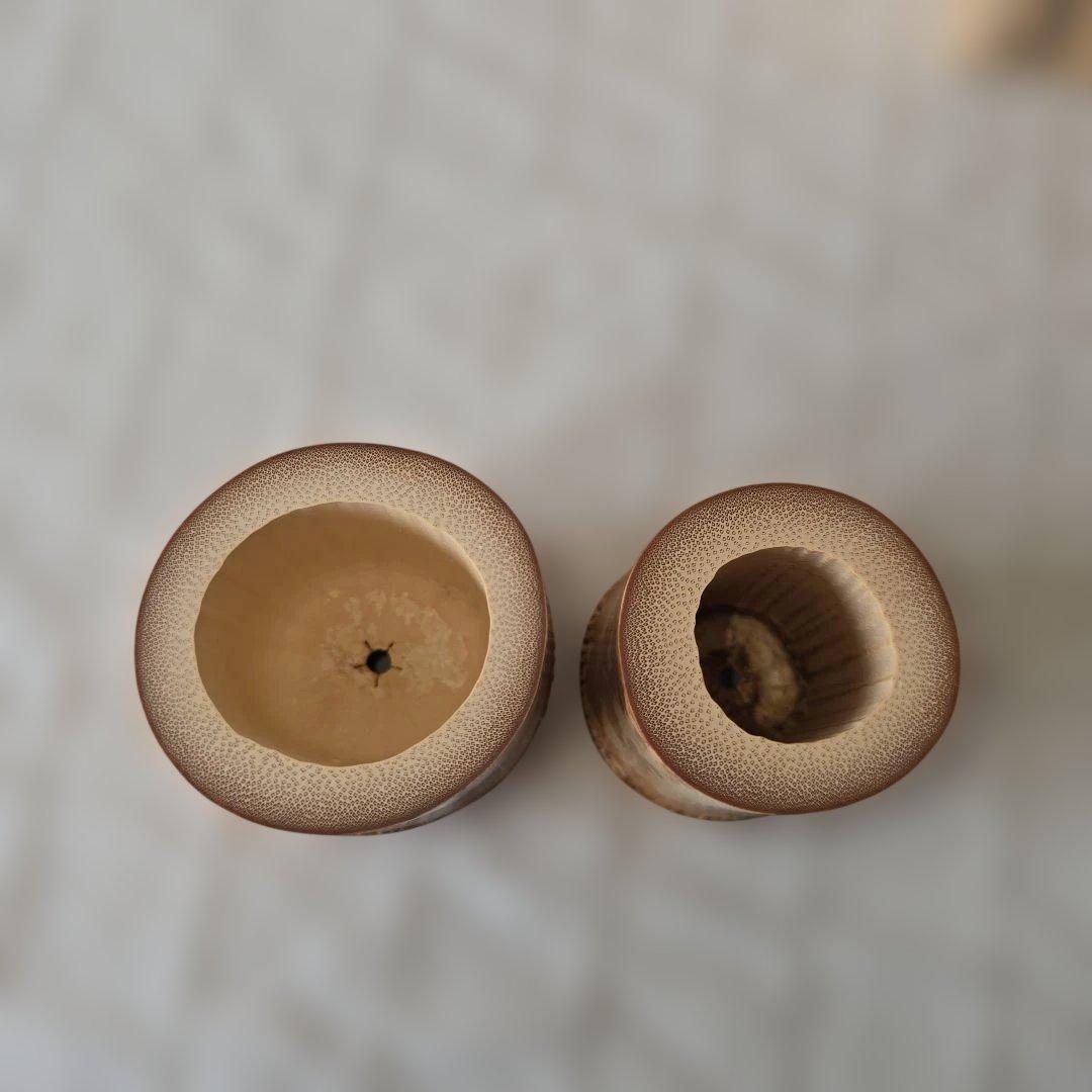 竹蓋置 一双 高野 宗陵作 共箱つき