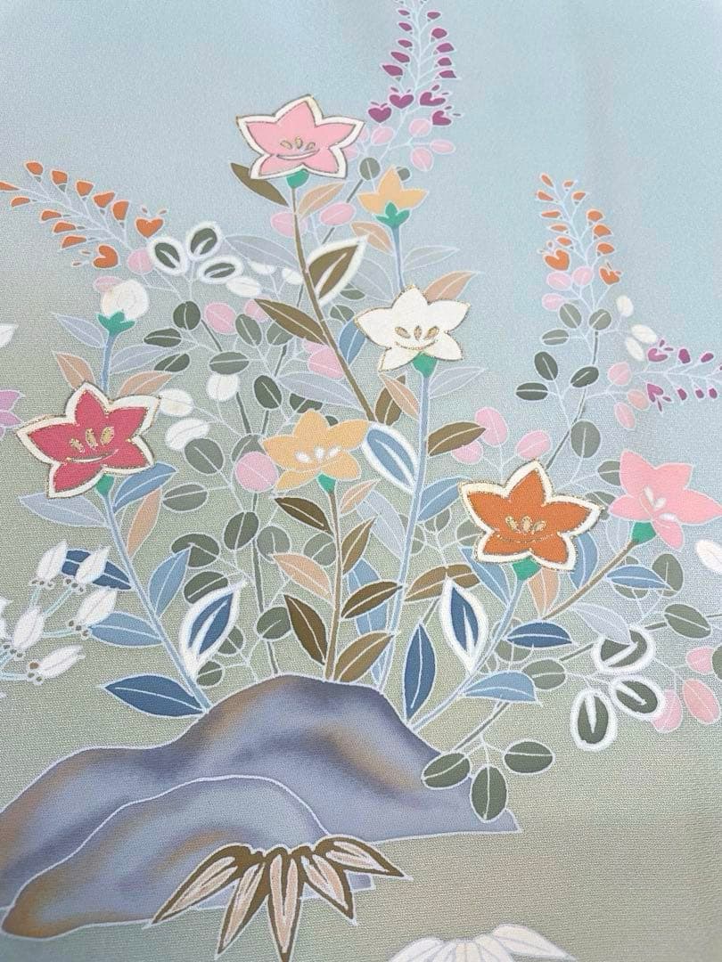 梅乃【162】正絹　訪問着　フルセット　美品　七五三　入卒式　お宮参り　水色