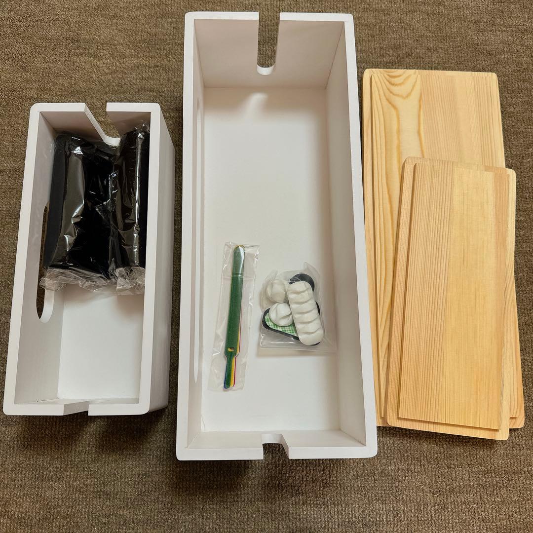 【2個セット】NATURE SUPPLIES 木製ケーブル収納ボックス ホワイト