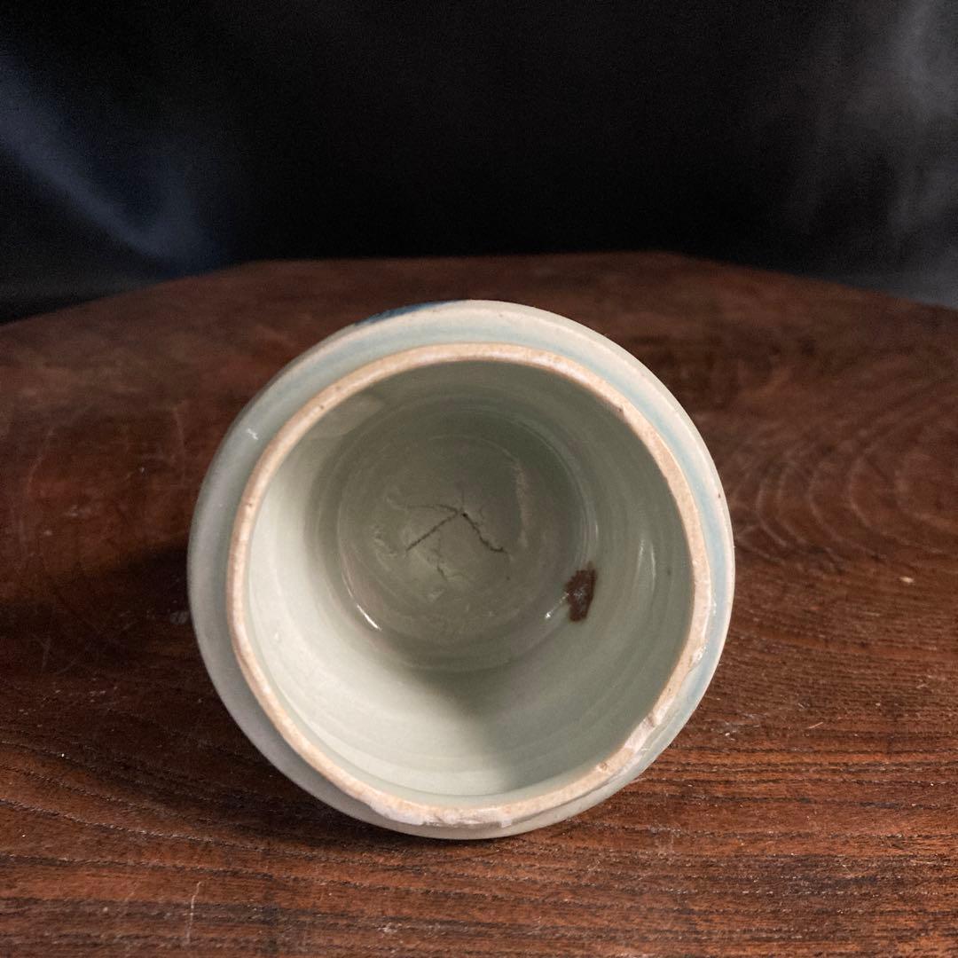 赤札閉店セール❗️【ギャラリー三益】古美術　元〜明初染付　芙蓉紋共蓋小壺