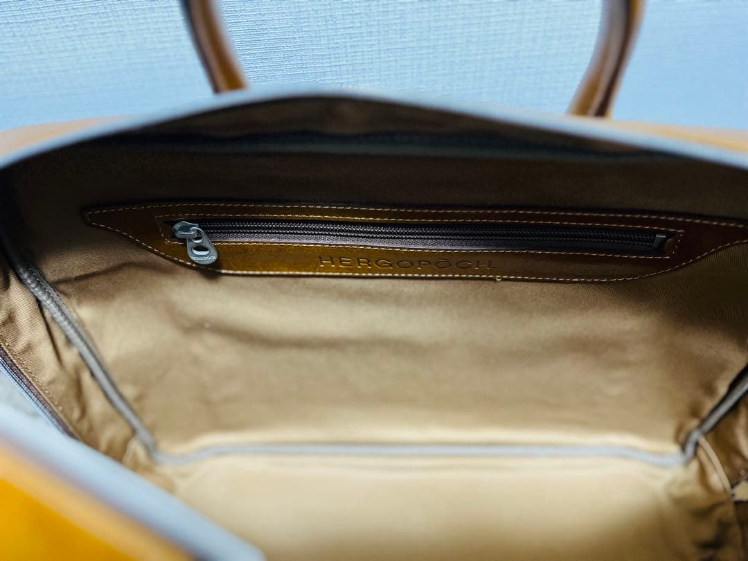 HERGOPOCH グレーズドレザー ブリーフケース ビジネスバッグ