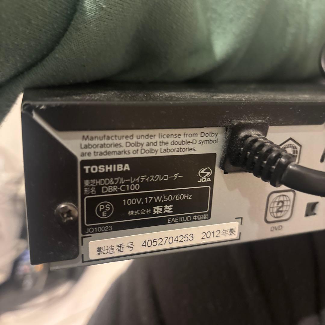東芝 REGZA ブルーレイレコーダー DBR-C100 2012年製