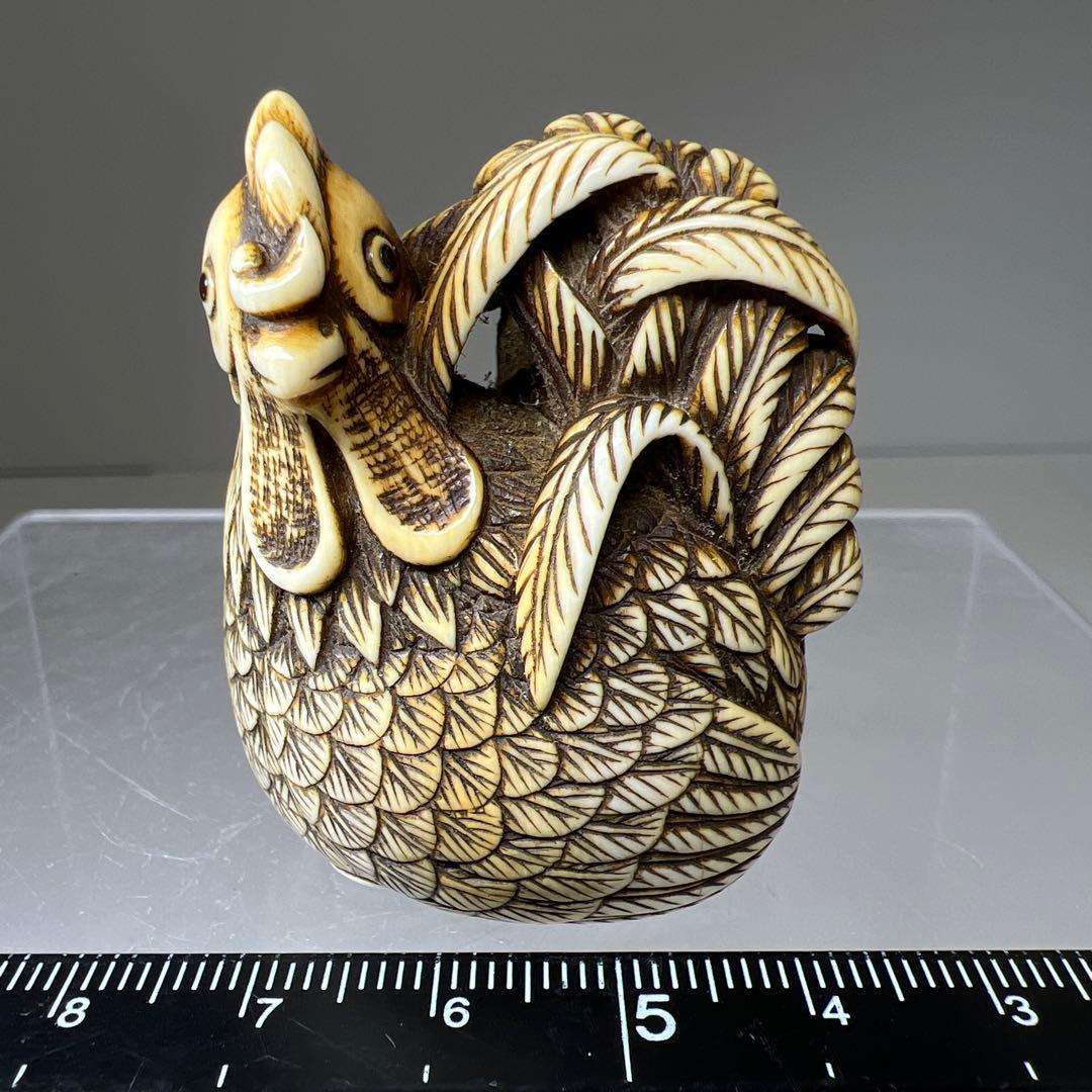 極上　正直銘　鶏根付　36g 東Y8-0113☆2F