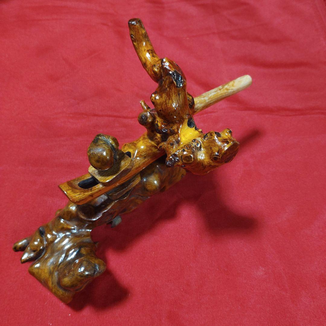 ヘラブナ釣り万力・希少天然杜松 弓型万力・杜松竿枕１点物希少です