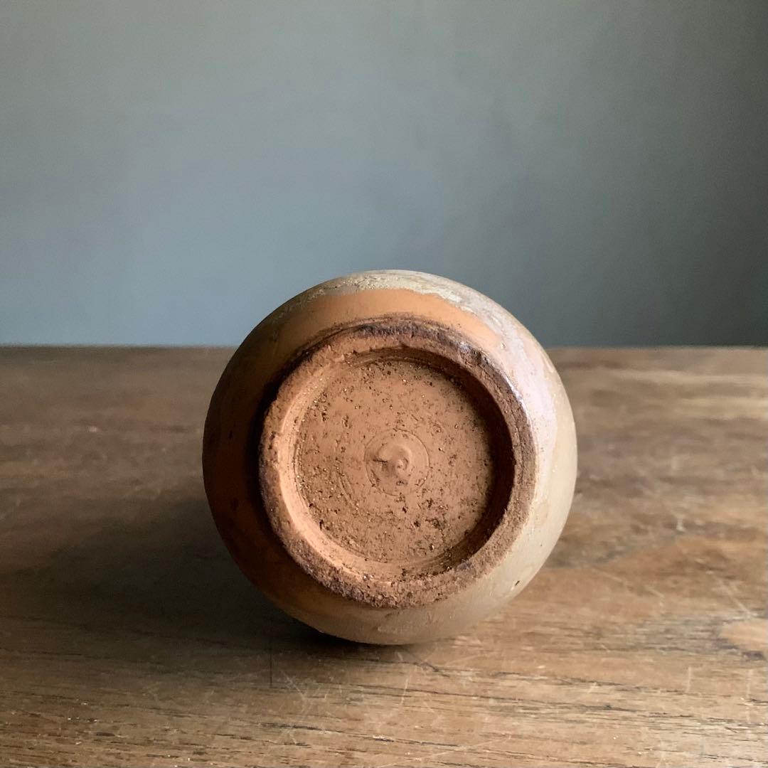 壺屋焼 灰釉褐釉流掛け瓶 18世紀 徳利 壺屋 鉄絵 古美術 琉球美術 湧田焼