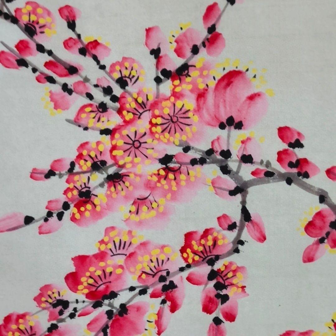 張大千 喜上眉梢 掛軸｜中国花鳥画｜松竹梅・喜鵲｜中堂 水墨画｜床の間