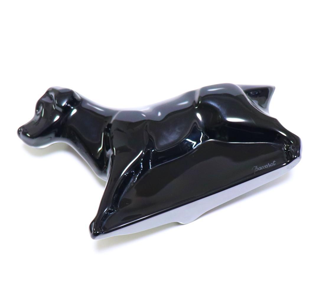 バカラ 大型ブラッククリスタルガラス製フィギュリン 18.5cm1kg 漆黒の犬