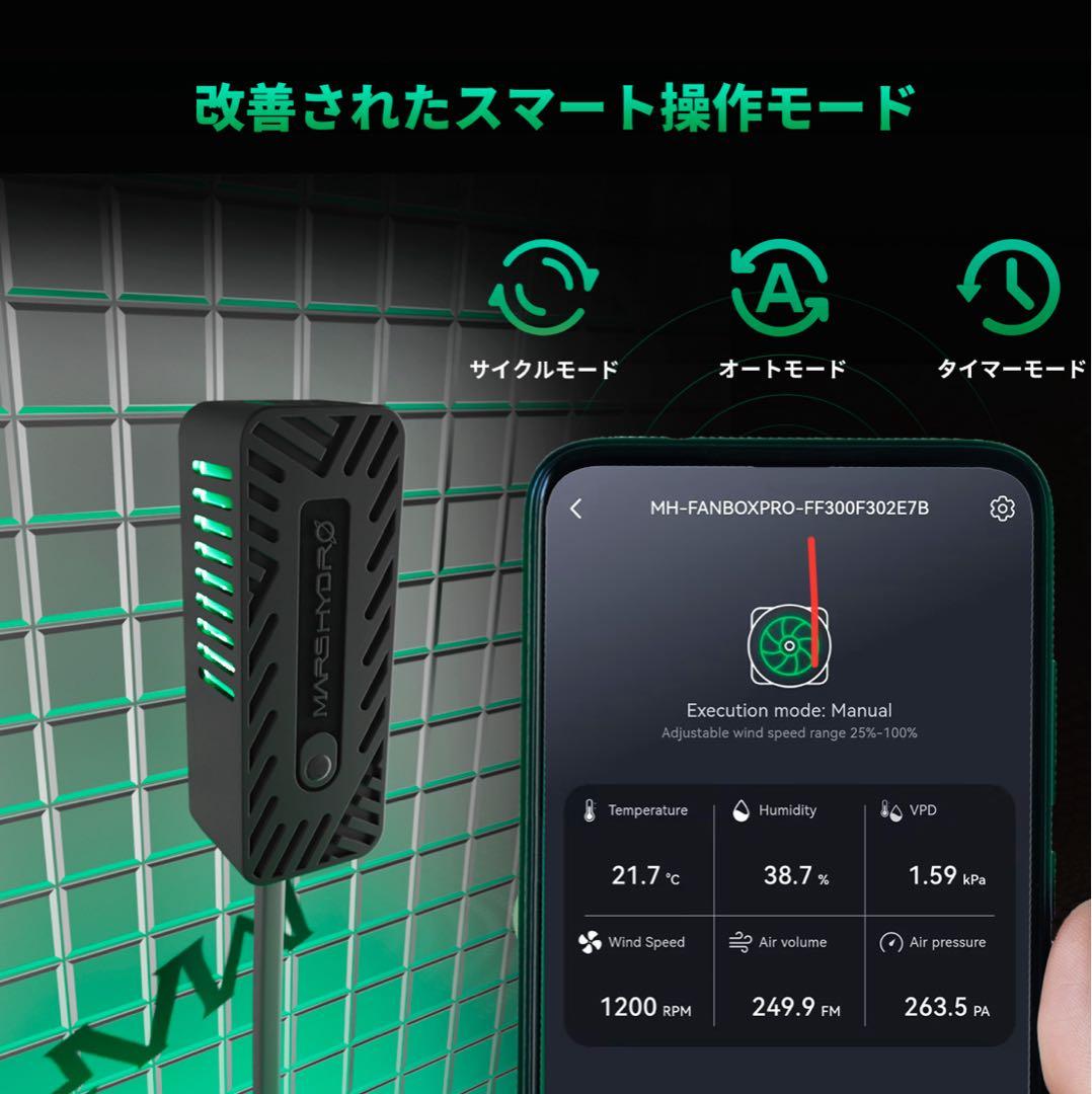 Mars Hydro６インチ app制御 ダクトファン【正規代理店保証付】