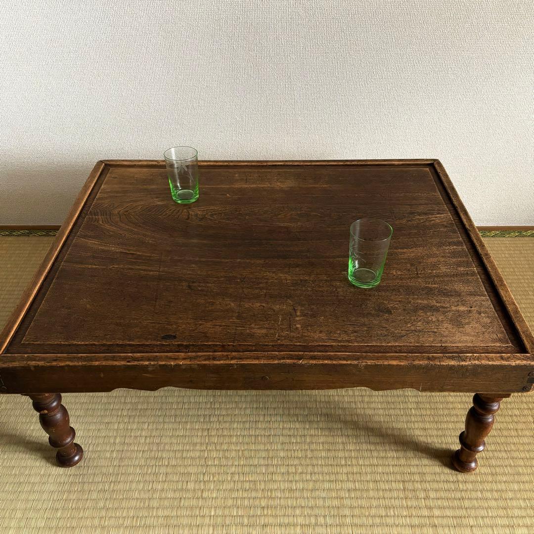 レトロ　木製　テーブル　机　ちゃぶ台　昭和　大正　天然生活　インテリア　カフェ