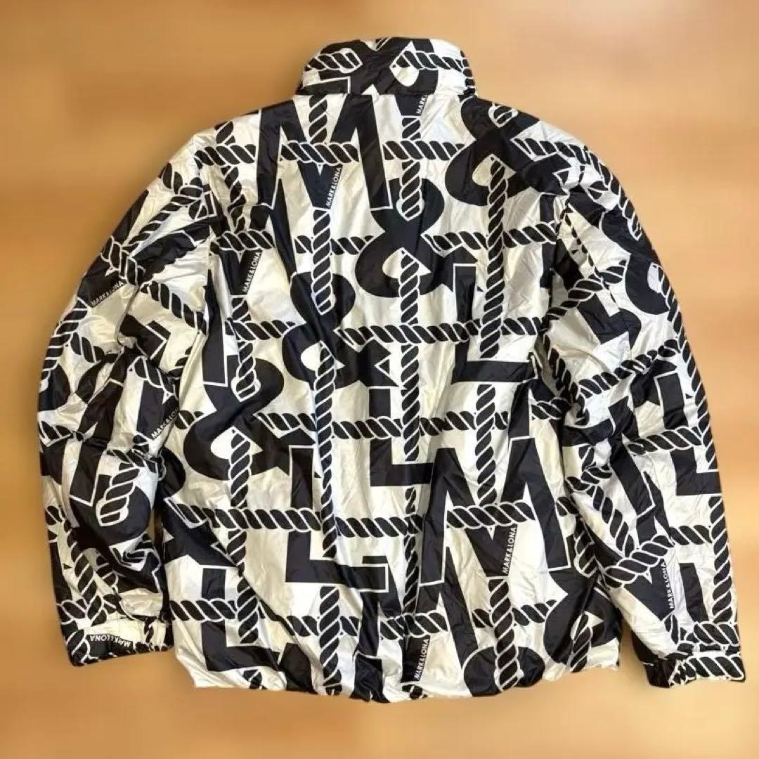 ◼️MARK&LONA◼️ロゴ入り中綿ジャケット48L美品白黒