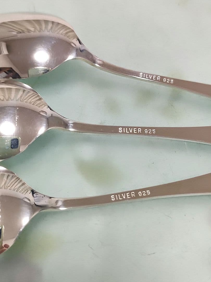 ●5489#0109　SILVER925スプーン3本(花２輪とリーフ)　0820