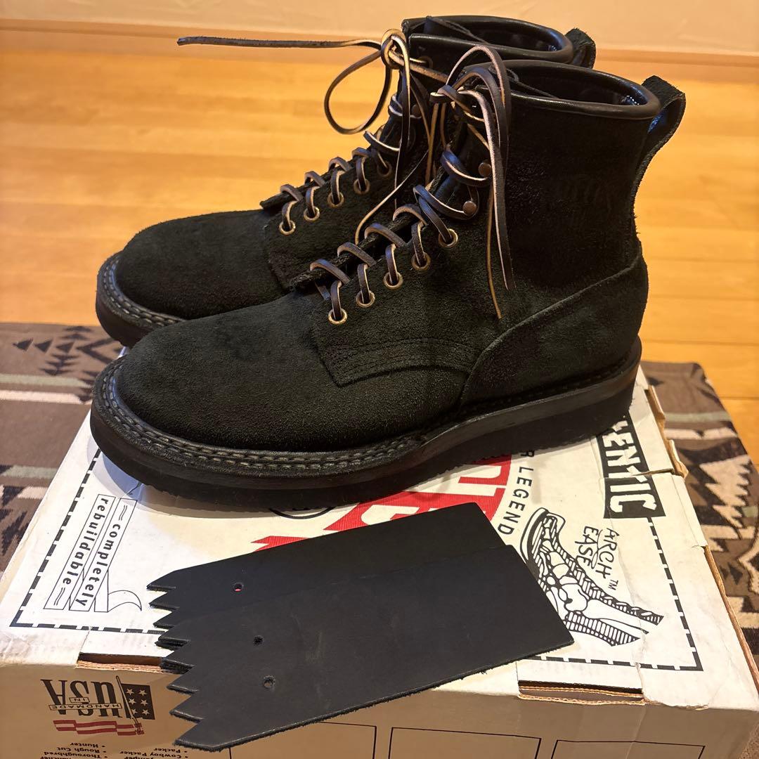 ブラックスエードワークブーツ サイズ9