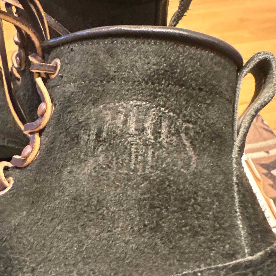 ブラックスエードワークブーツ サイズ9