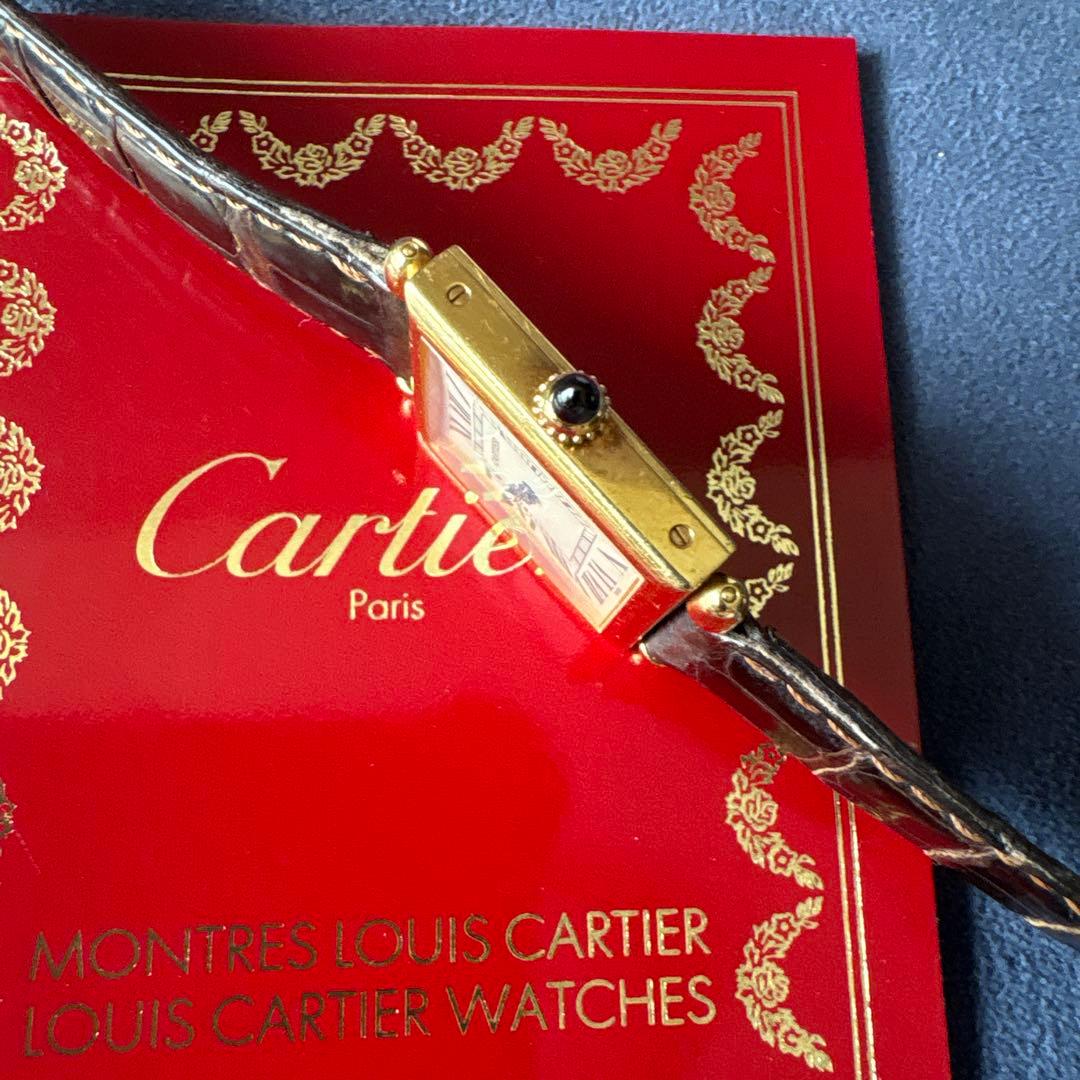 は*か様 [CARTIER]カルティエ　タンクオビュ　K18X革ベルト　レディス