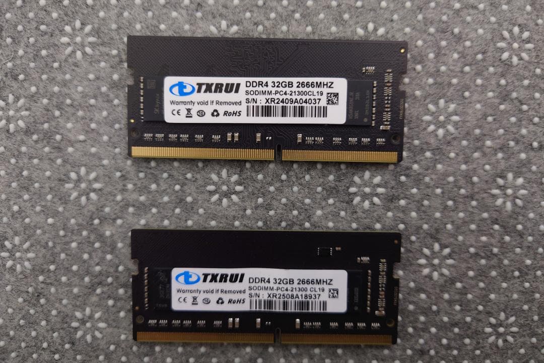 TXRUI 64GB DDR4 メモリー 2666MHz 32GB×2枚