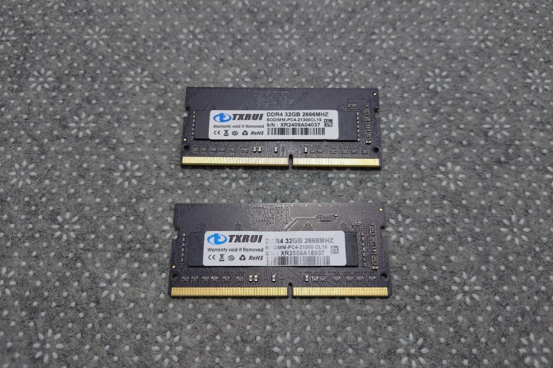 TXRUI 64GB DDR4 メモリー 2666MHz 32GB×2枚