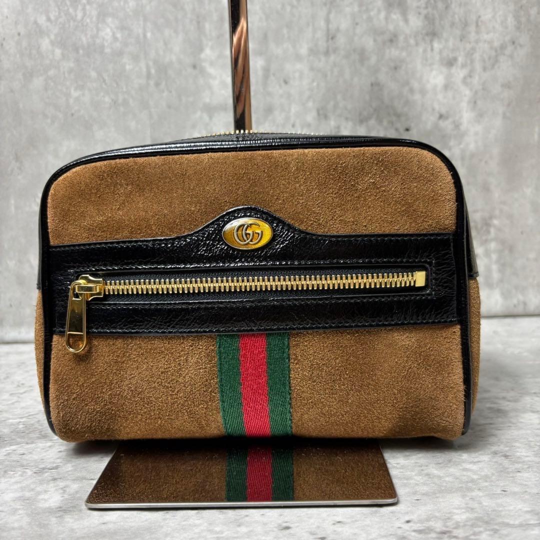 未使用級✨GUCCI ショルダーバッグ スエード GGロゴ シェリーライン 茶