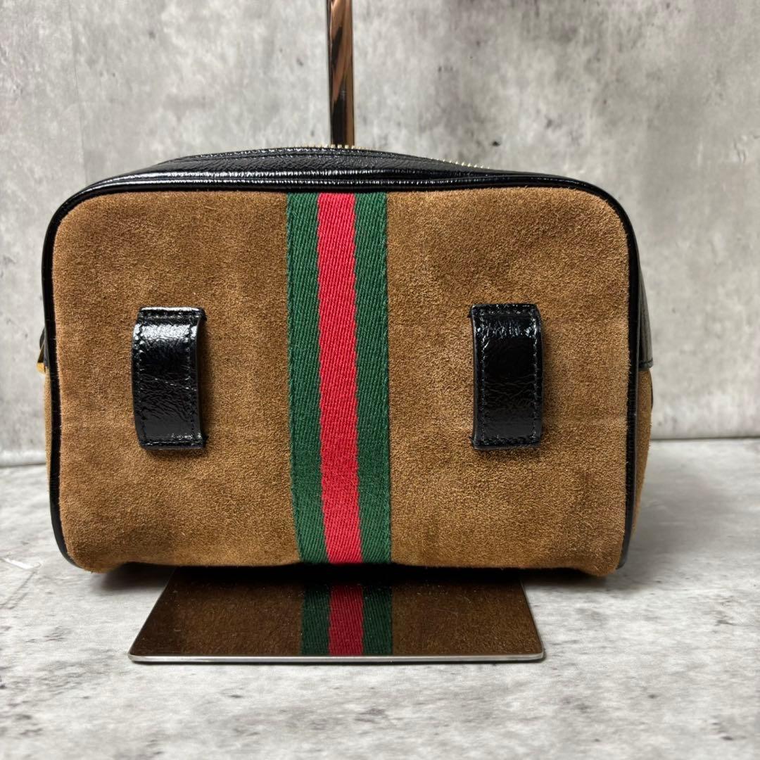 未使用級✨GUCCI ショルダーバッグ スエード GGロゴ シェリーライン 茶