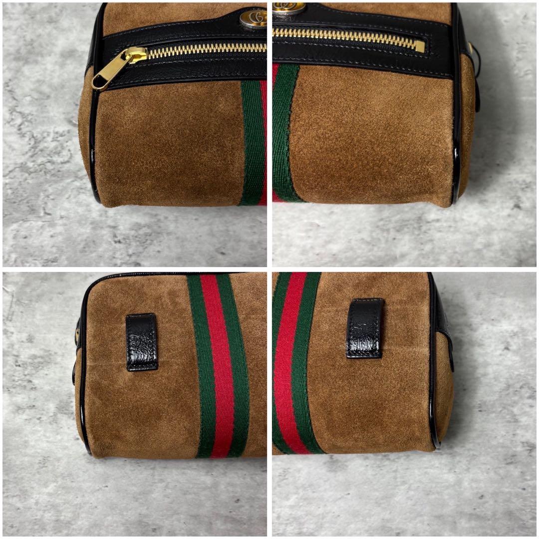 未使用級✨GUCCI ショルダーバッグ スエード GGロゴ シェリーライン 茶