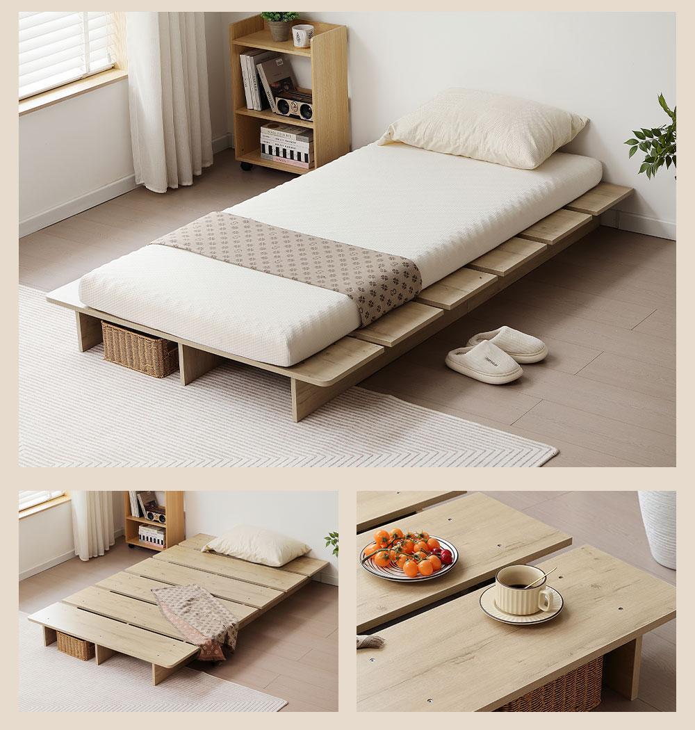 【S・幅120cm】ベッド ローベッド ステージベッド ベッドNatural
