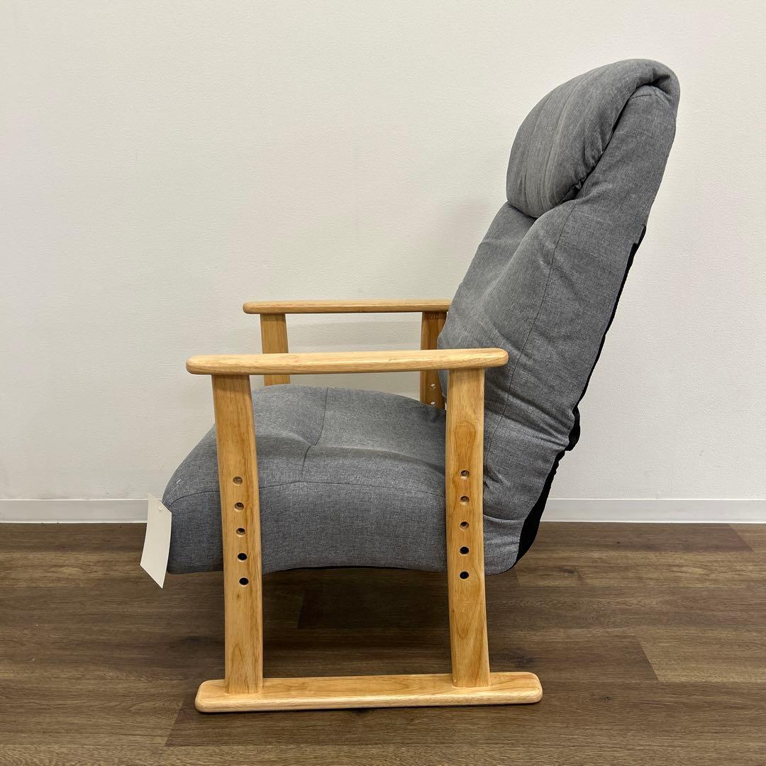 新品☆リクライニングチェア 高座椅子 ポケットコイル 座椅子 1Pソファ 肘付