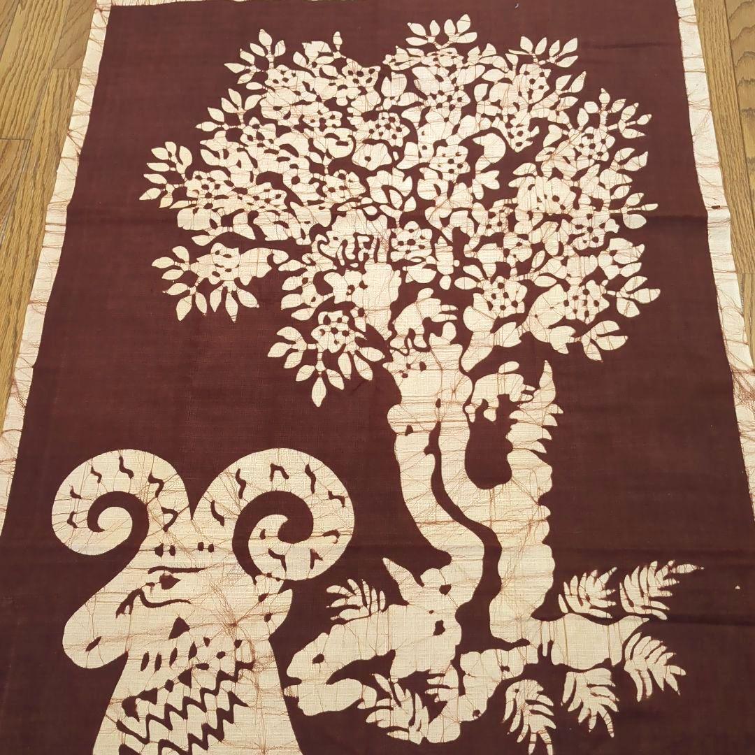 【大判】正倉院模様　羊木臈纈屏風　 ろうけつ染めタペストリー　約170cm大