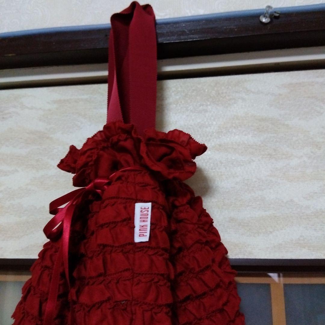 PINK HOUSE フリルデザイン バッグ 赤