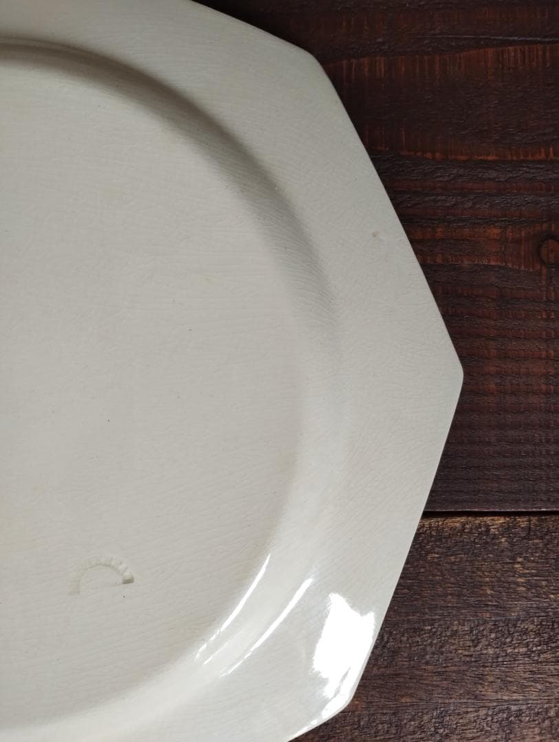 オクトゴナルプレート　フランスアンティーク　クレイユモントロー　八角皿　ディナー