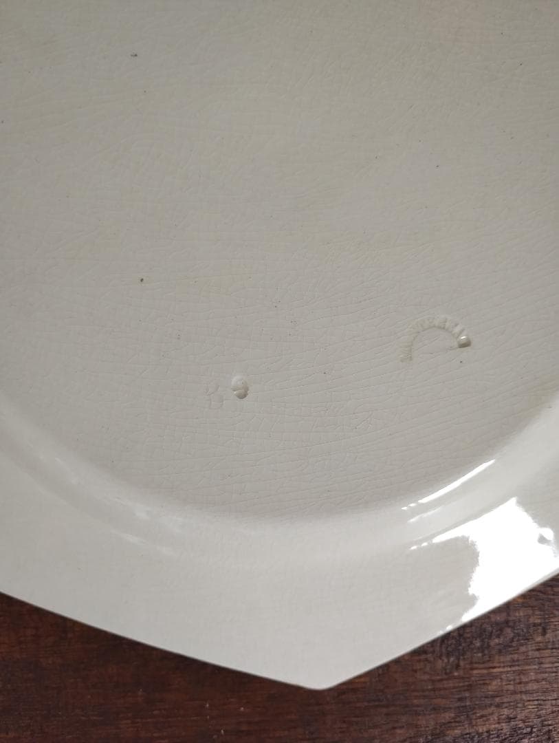 オクトゴナルプレート　フランスアンティーク　クレイユモントロー　八角皿　ディナー