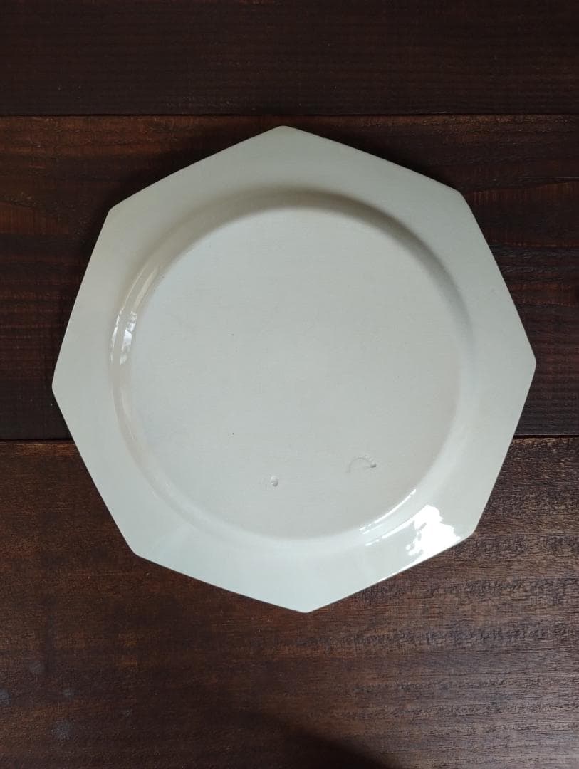オクトゴナルプレート　フランスアンティーク　クレイユモントロー　八角皿　ディナー