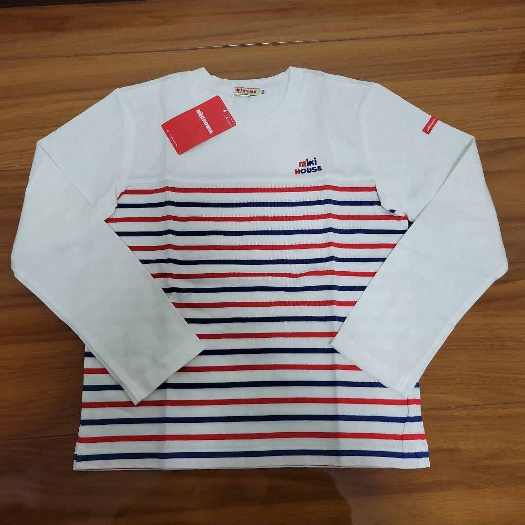 新品　ミキハウス　長袖Tシャツ　チェックシャツ　ロゴデニムパンツ　130